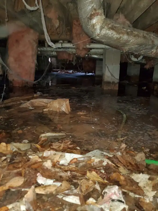 Crawl space flood assessment for Commercial Water Damage Restoration in Barberton